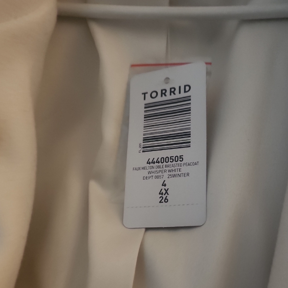 Torrid Ivory Double-Breasted Pea Coat - Picture 8 of 8